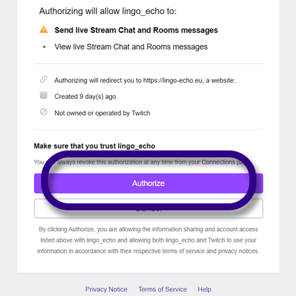 Authorize Lingo Echo